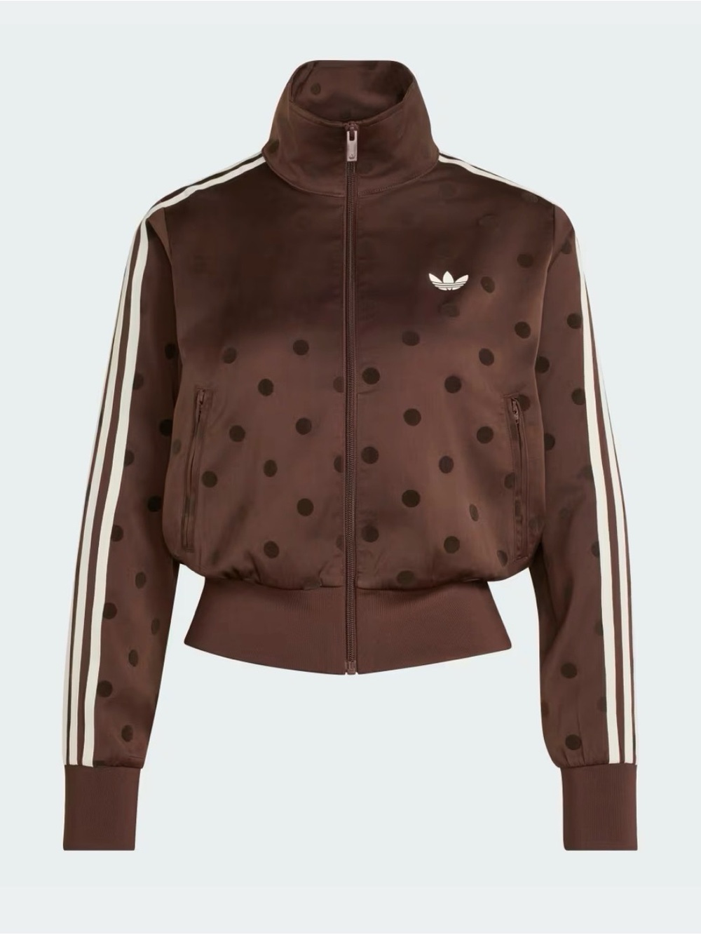 NWT adidas Originals Satin Polka Dots TT Track Jacket in Auburn